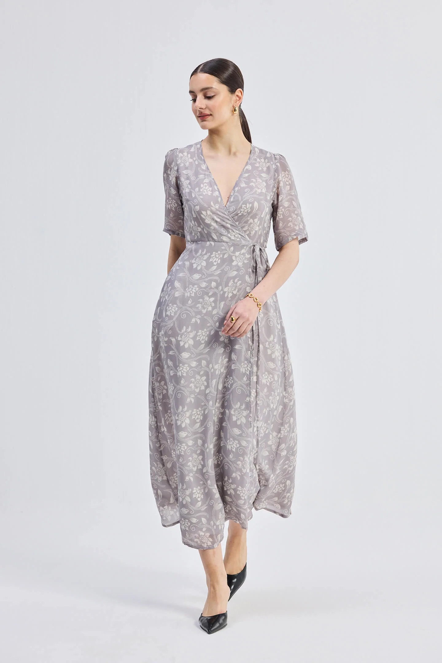 Maxi Wrap Floral dress in Vintage Vines | Shop Simon