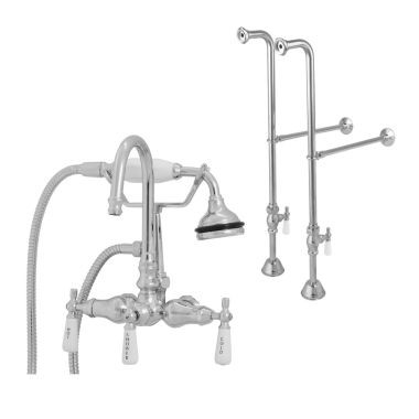 Freestanding Gooseneck Clawfoot Tub Faucet with Handshower | Vintage Tub & Bath