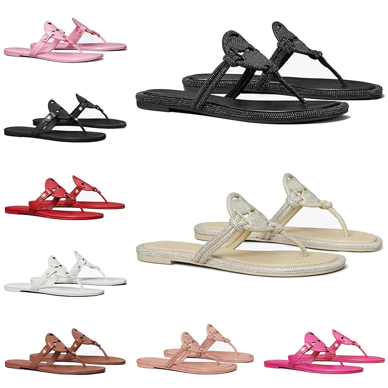 Sparkling Designer Sparkly Flat Sandals For Women   Triple Black, Pink, White, Petunia Patent Lea... | DHGate