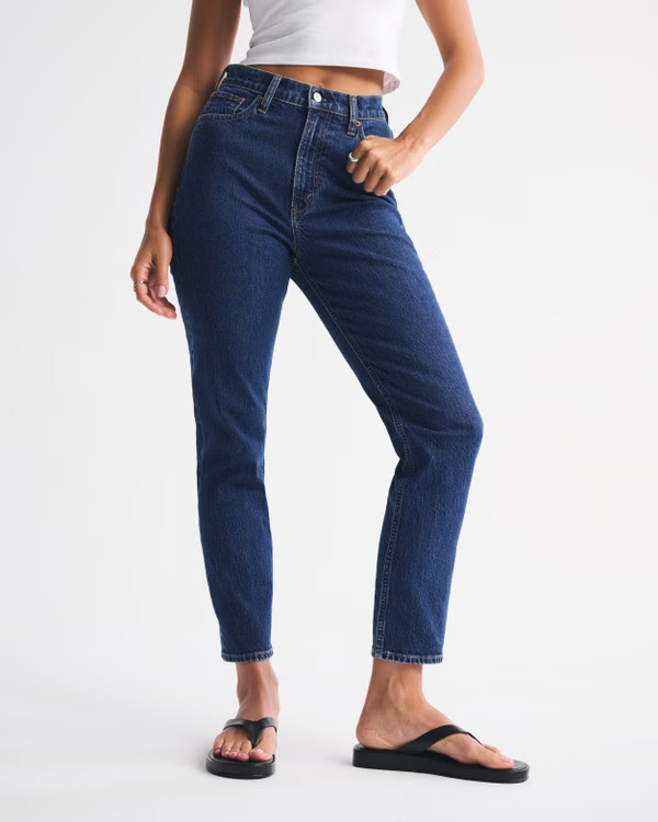 Women's Curve Love Ultra High Rise Ankle Straight Jean | Women's Bottoms | Abercrombie.com | Abercrombie & Fitch (US)