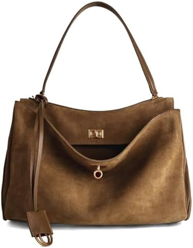 Genuine Leather Tote Bag for Women: Soft Leather Shoulder Handbags for Ladies - Satchel Purse for... | Amazon (US)