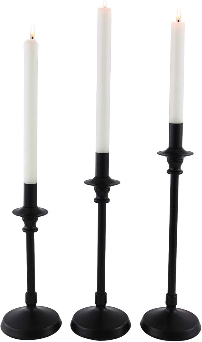 Vincidern Black Taper Candle Holders for Table Decor Candlestick Holder Centerpieces Set of 3 for... | Amazon (US)