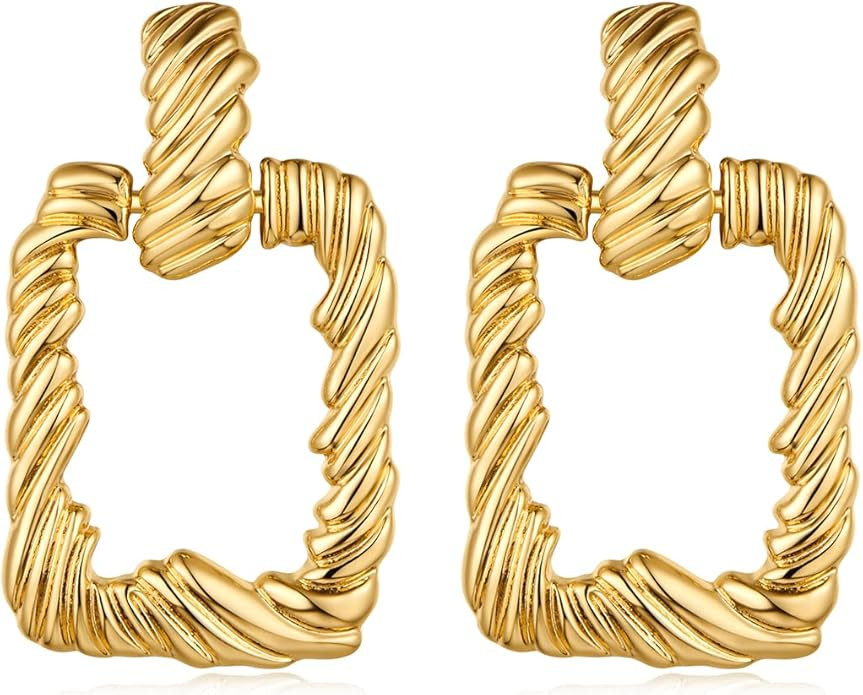 Gold Silver Hoop Dangle Earrings For Women Statement Retro Earrings Multiple Styles Jewelry for B... | Amazon (US)