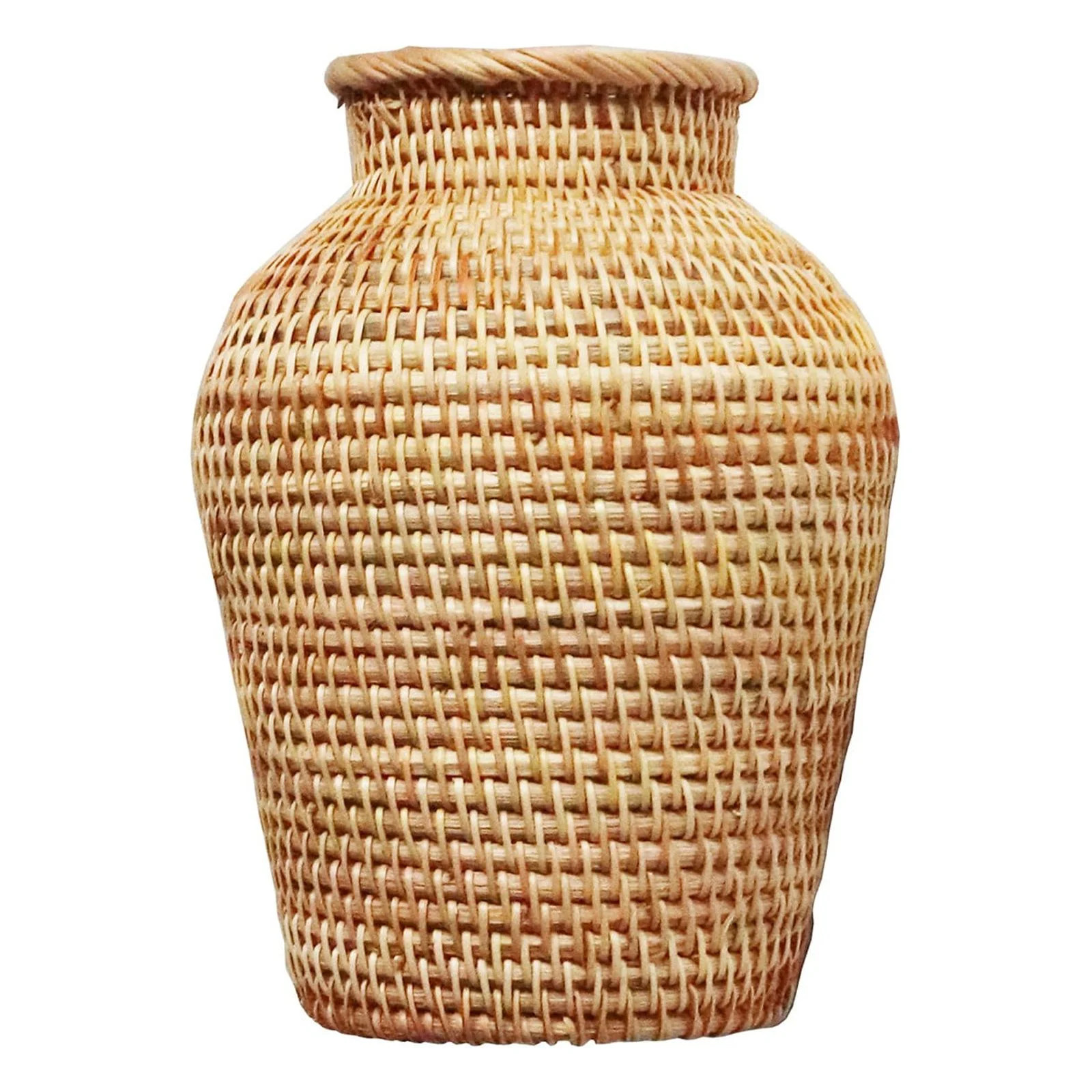 Clearance! Binkne Rattan Vase Flower Pot Holder Storage Wicker Vases Decor Desktop Ornament | Walmart (US)