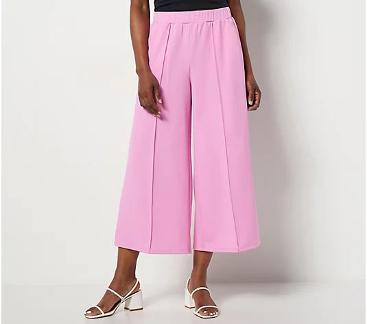 Girl With Curves Knit Regular Bi-Stretch Culotte - QVC.com | QVC