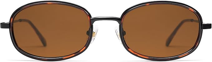 Retro Oval Sunglasses for Women Men Trendy Round Y2k Sunnies AP3681 | Amazon (US)