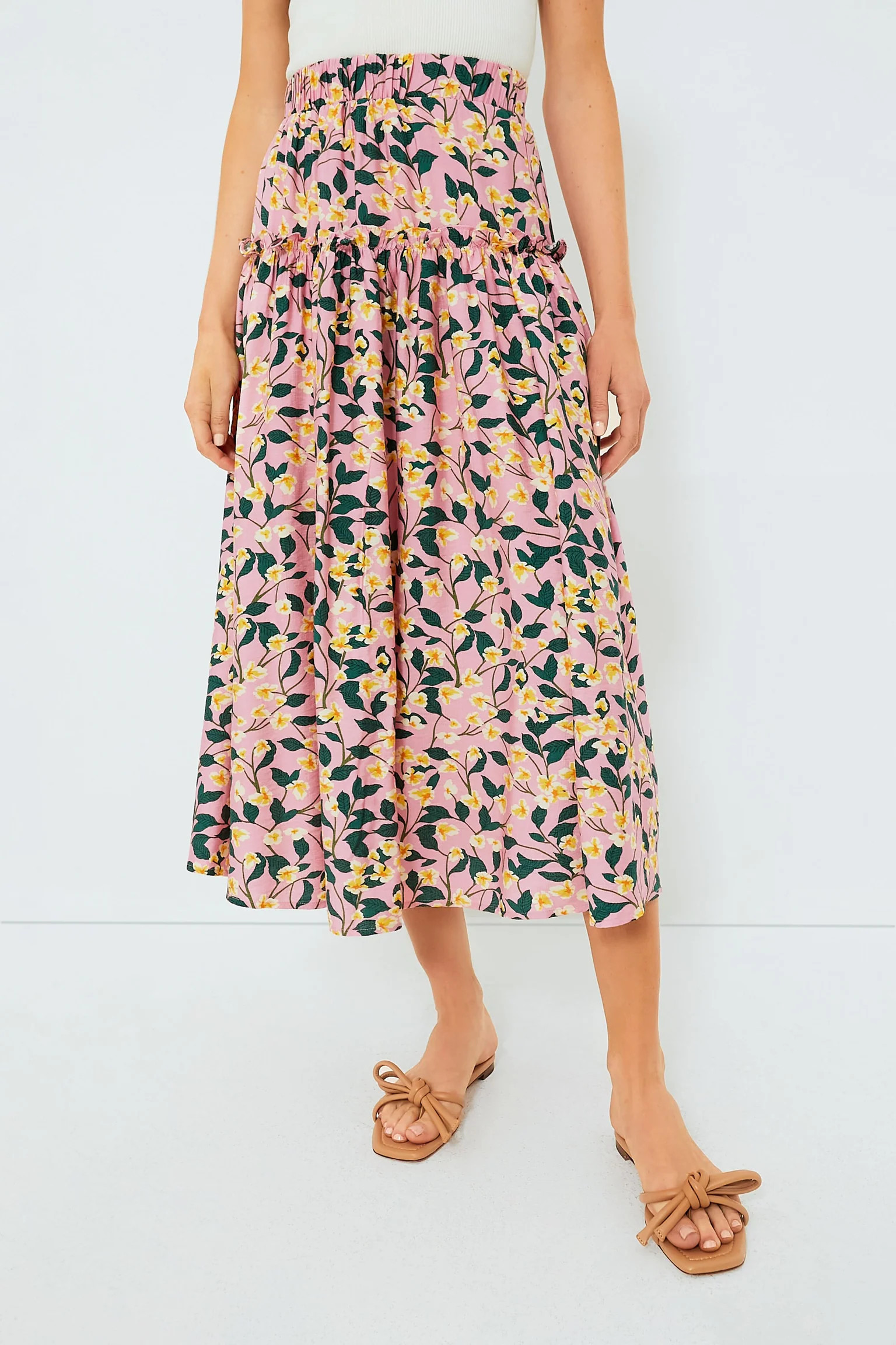 Exclusive Pink Multi Ruffled Maxi Skirt | Tuckernuck (US)