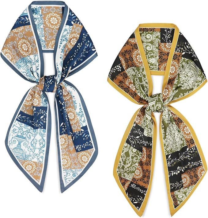 vimate Hair Scarf for Women Fashion Satin Silky Feeling Neck Scarf Bag Purse Scarf for Handbag Ha... | Amazon (US)