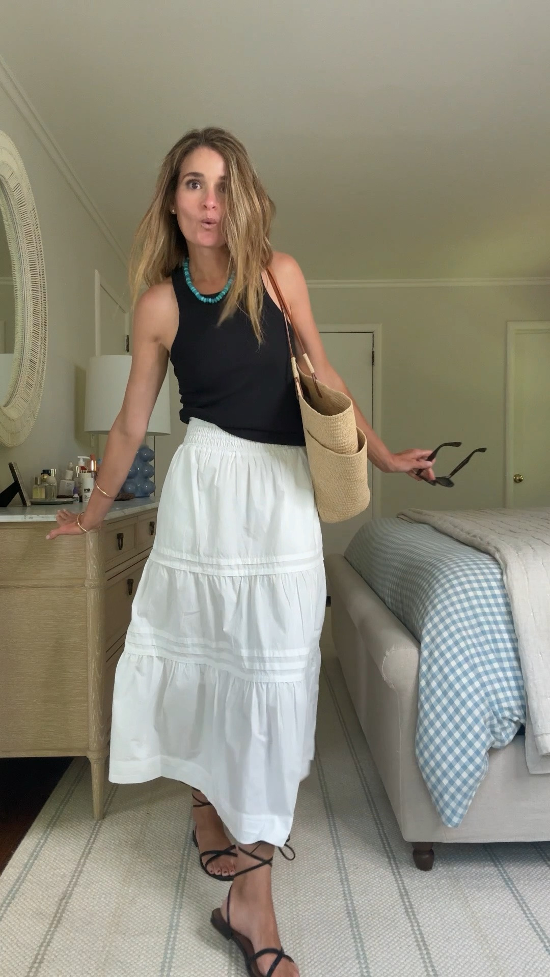 a heat wave approved outfit formula — cotton maxi skirt + tank when you want to feel cool but still want coverage. this skirt is 100% organic cotton, fully lined, has pockets, and is under $60!! 
@quince #quincepartner

#LTKootd #LTKgrwm #LTKmomlife