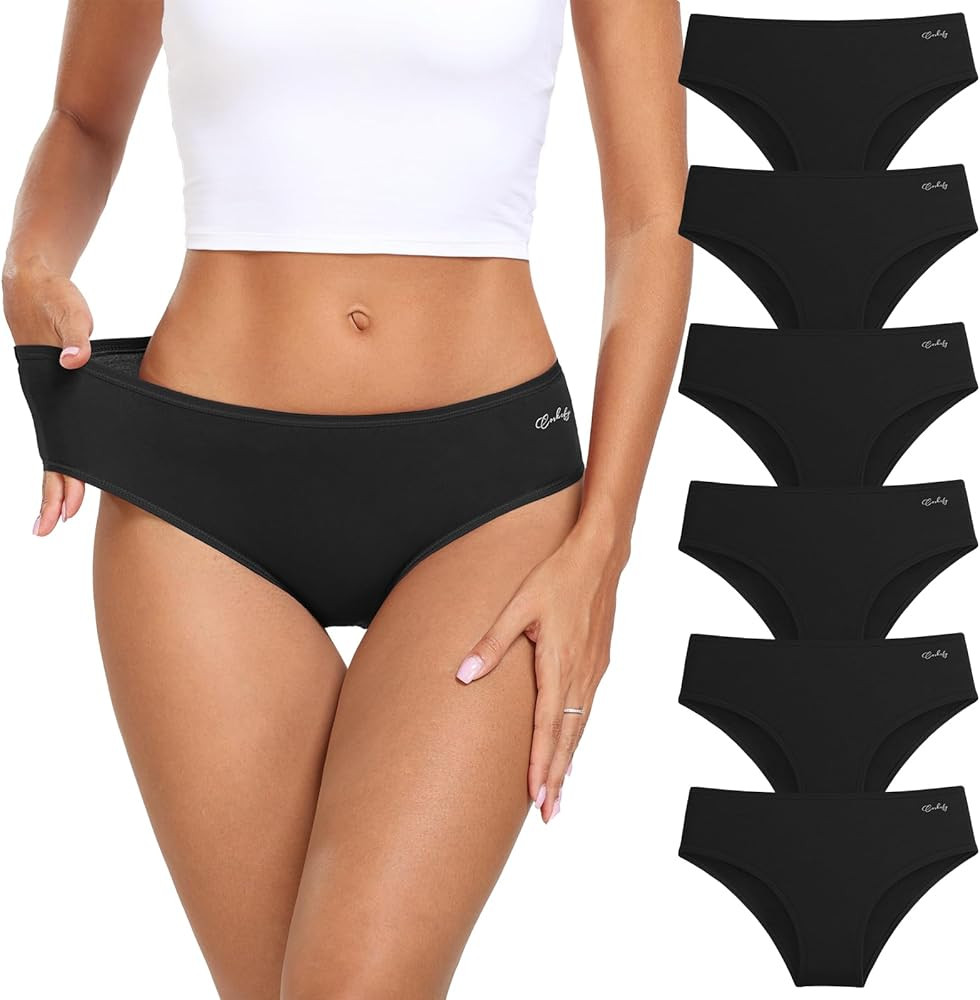 coskefy Women's Underwear Cotton Hipster Panties Low Rise Briefs Soft Strench Breathable Ladies B... | Amazon (US)