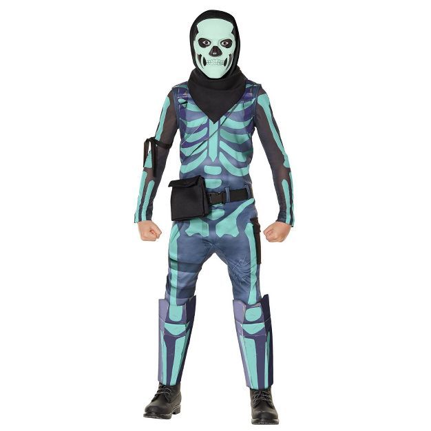 Kids' Fortnite Skull Trooper Green Halloween Costume | Target