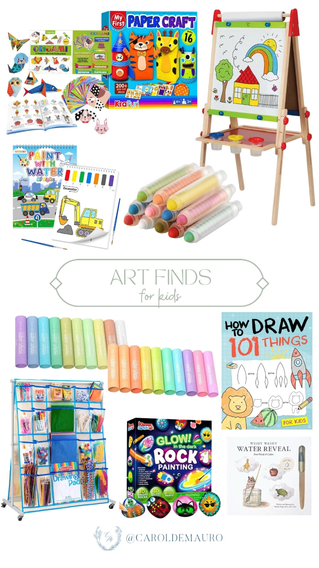 art finds, kids activity, screen free fun, educational toys, learn through play, coloring materials, activity books, paper craft, toddler play, water reveal toy, glow in the dark, rock painting, art materials organizer, origami for kids

#LTKKids