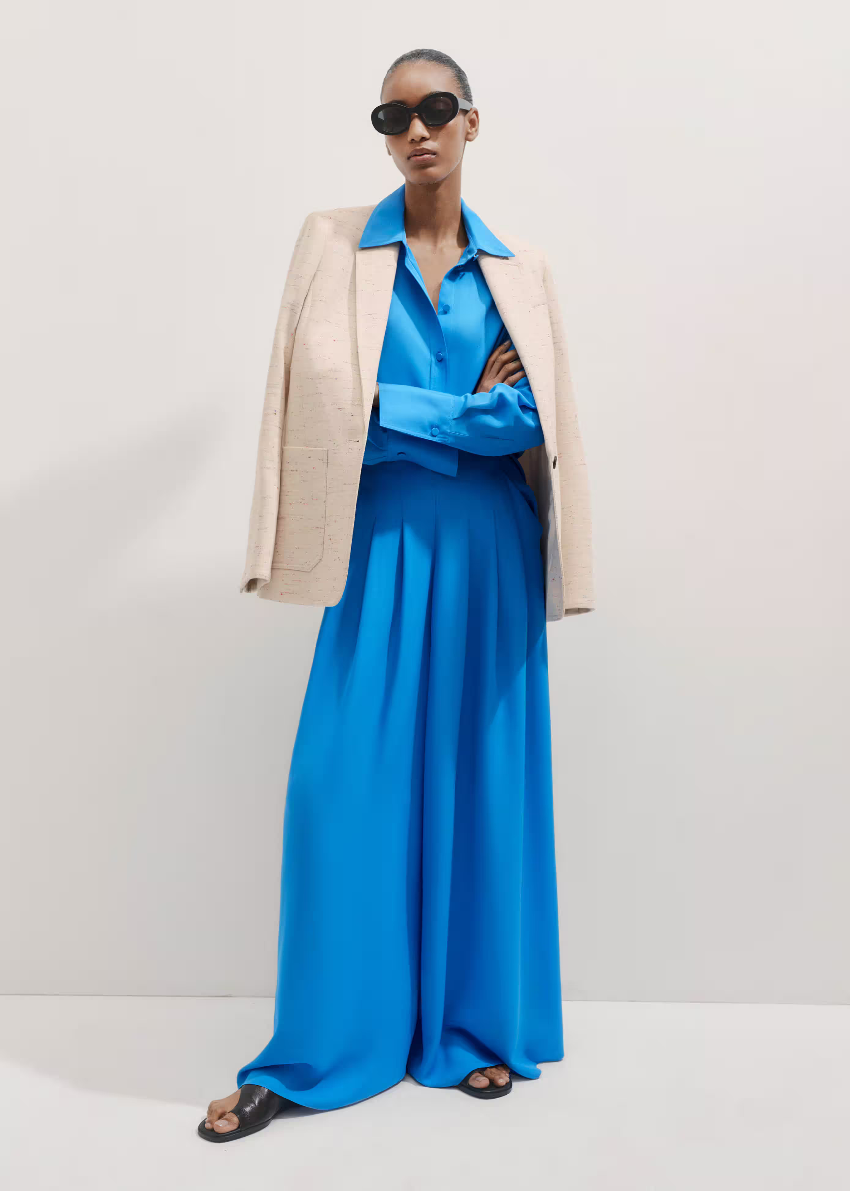 Silk Wide-Leg Trouser Fluid Silk | ME+EM Global (Excluding US)