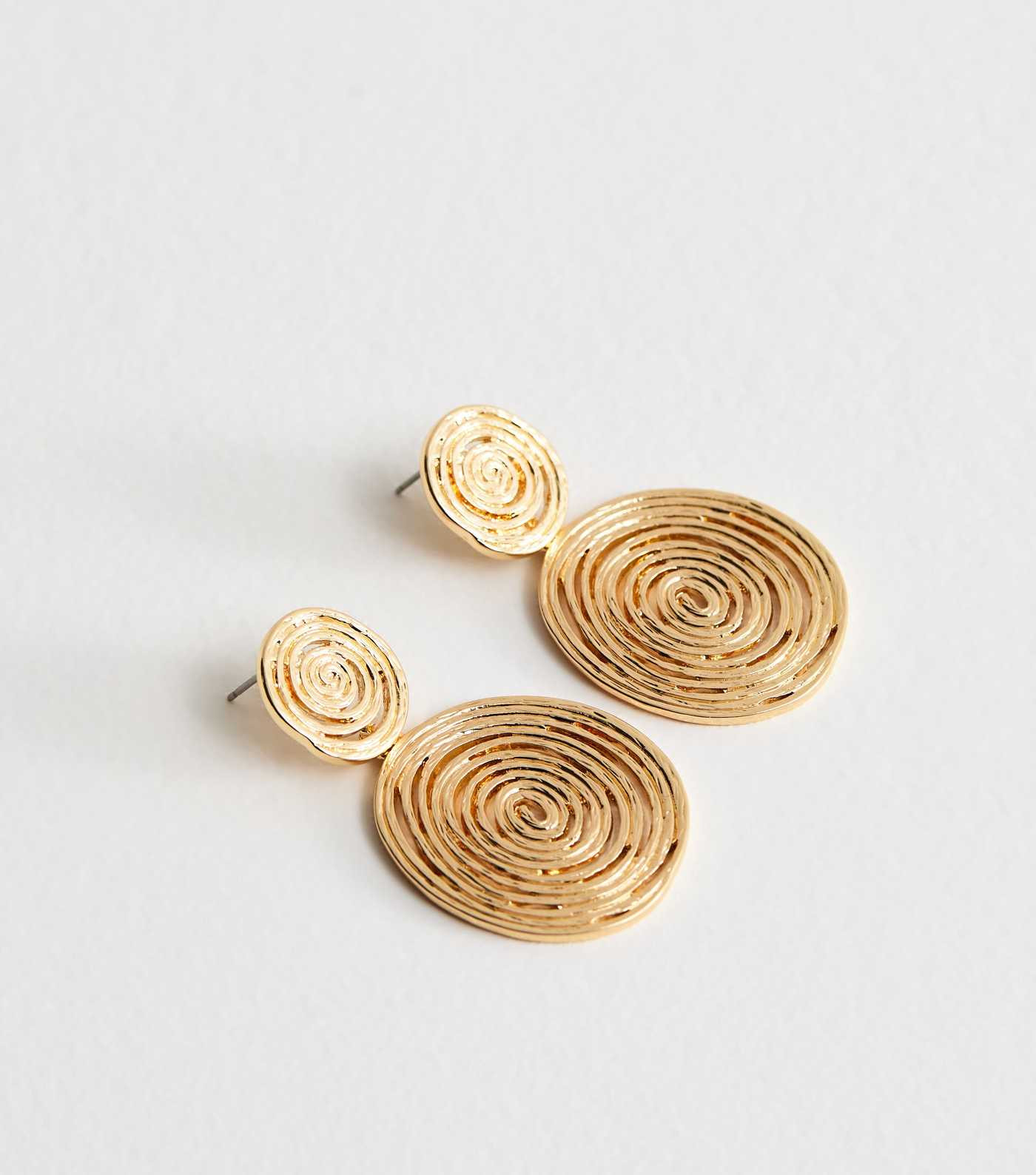 Gold Tone Vintage Swirl Circle Drop Earrings | New Look | New Look (UK)
