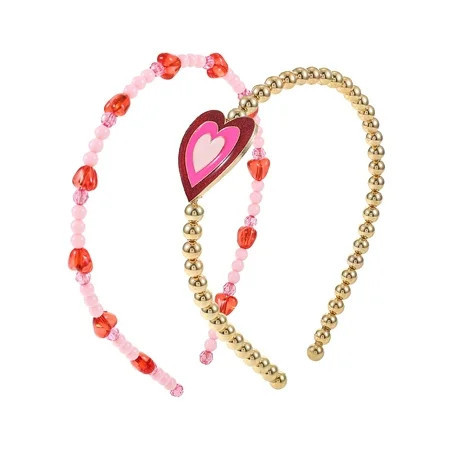 Way to Celebrate Valentine's Day Heart Motif Bead Headbands, 2 Pieces | Walmart (US)