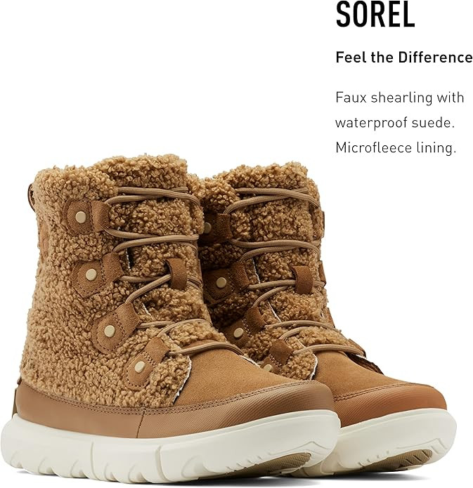 Amazon.com | Sorel Women's Explorer II Joan Cozy Boot - Delta, Fawn - Size 8 | Snow Boots | Amazon (US)