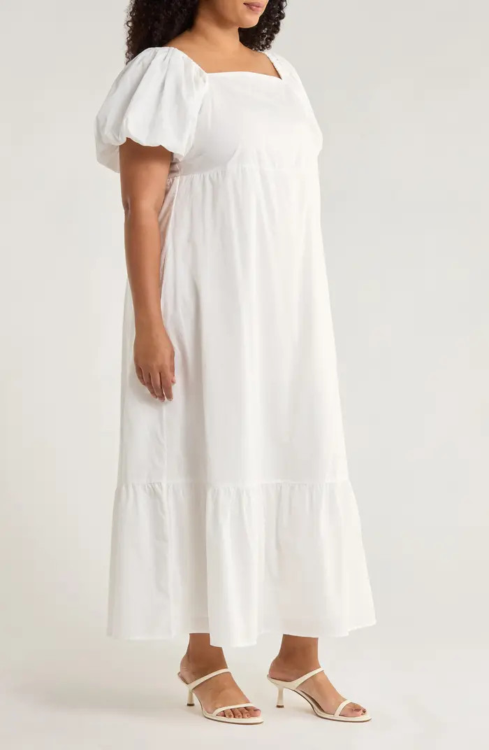Xena Puff Sleeve Cotton Maxi Dress | Nordstrom