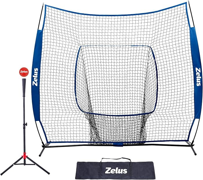 7×7 Baseball Net with Tee Kit, Portable Baseball Net for Hitting and Pitching, Softball Net with... | Amazon (US)