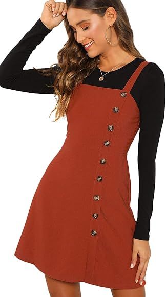 Womens Button FroNt Overall Dress | Amazon (CA)