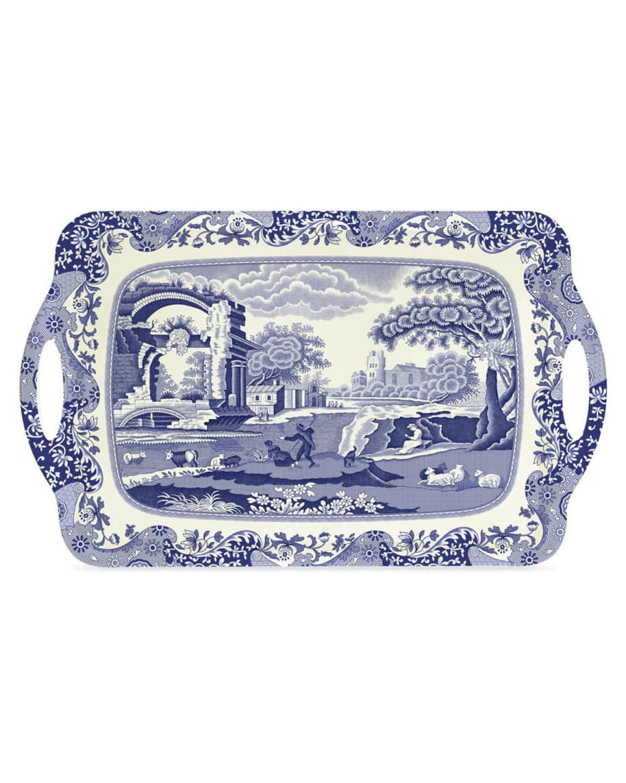 Spode Blue Italian Large Melamine Handled Tray | Neiman Marcus