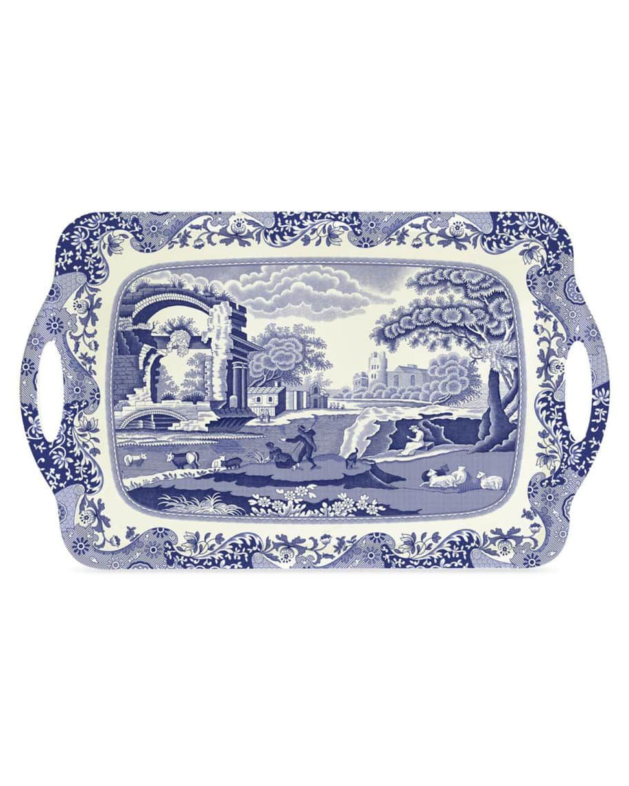 Blue Italian Large Melamine Handled Tray | Neiman Marcus