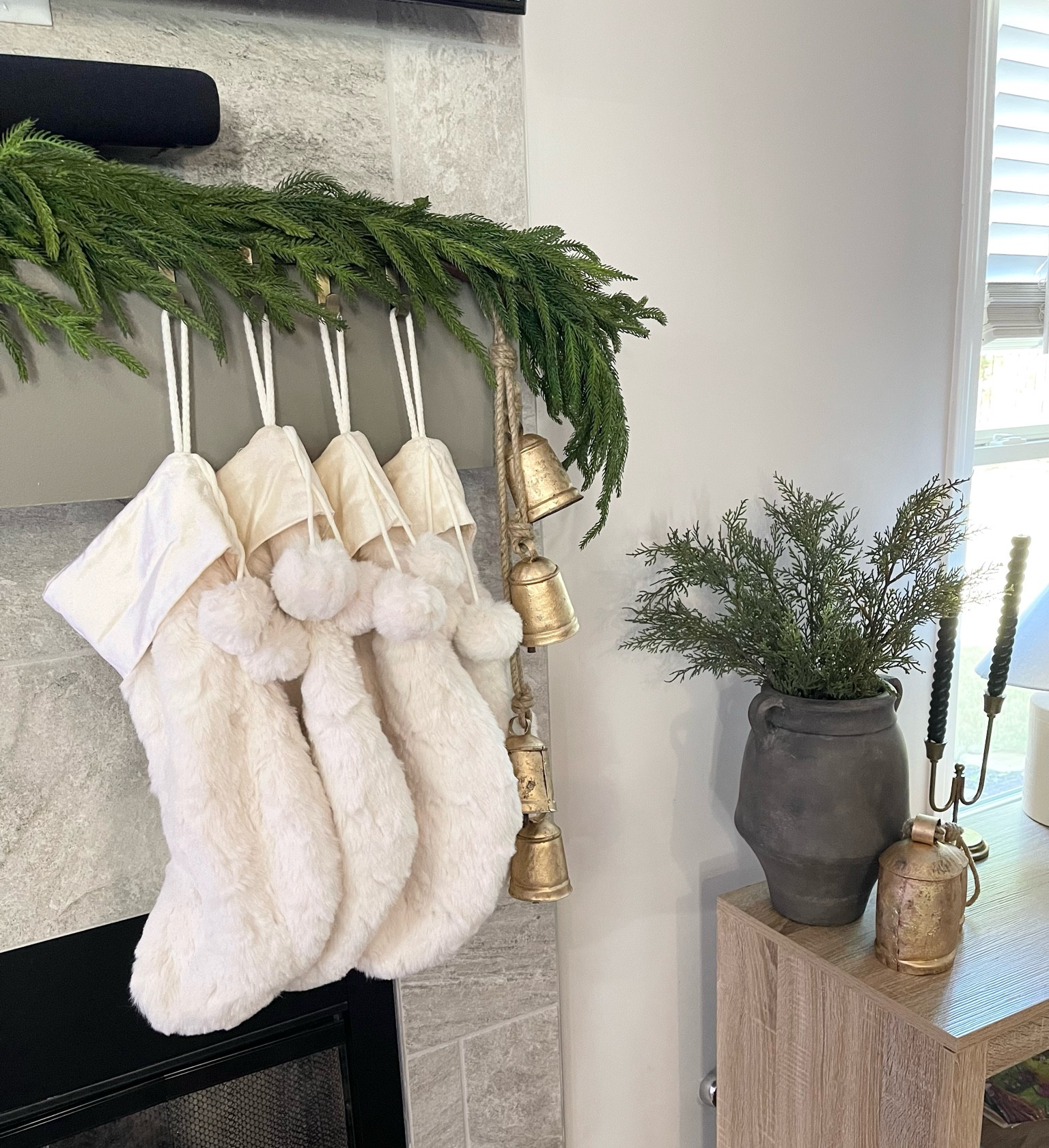 Christmas decor. Bells are my thing this Christmas 🔔. Loving all the greenery as well 🎄☃️🔔❄️🎅😊

#LTKSeasonal #LTKhome #LTKHoliday
