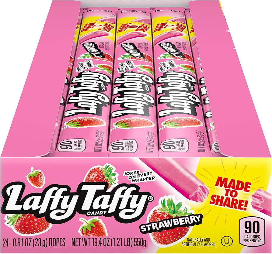 Laffy Taffy Rope Candy, Strawberry Flavor, 0.81 Ounce Ropes (Pack of 24) | Amazon (US)