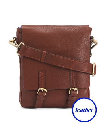 Unisex Leather Double Buckle Front Crossbody | Handbags | Marshalls | Marshalls