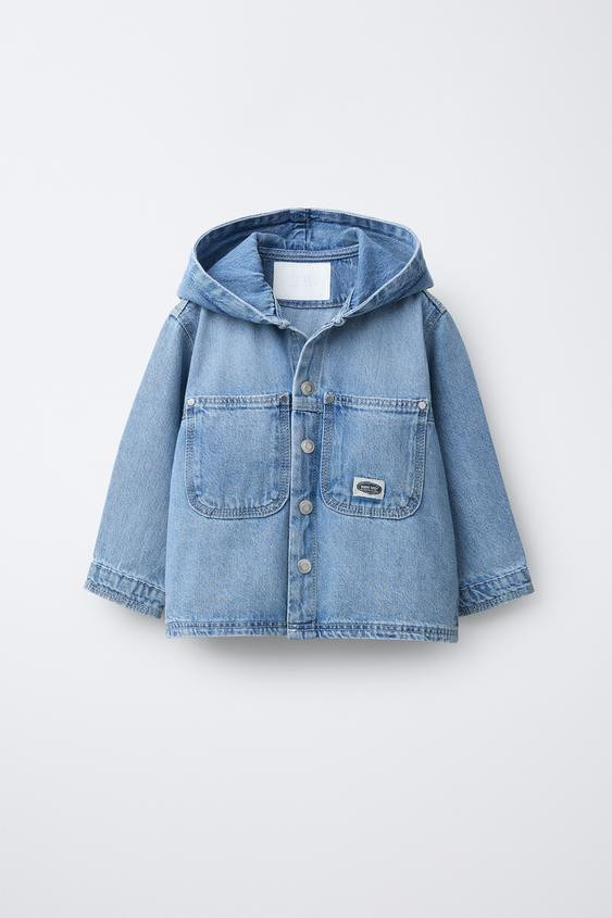 DENIM HOODIE OVERSHIRT | Zara US