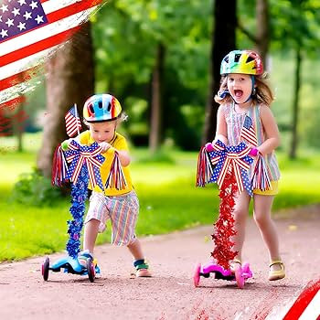Chunyin 9 Pcs Patriotic Bike Decor Set 4th of July Bicycle Ribbon Streamer Scooter Cloth Tassel P... | Amazon (US)