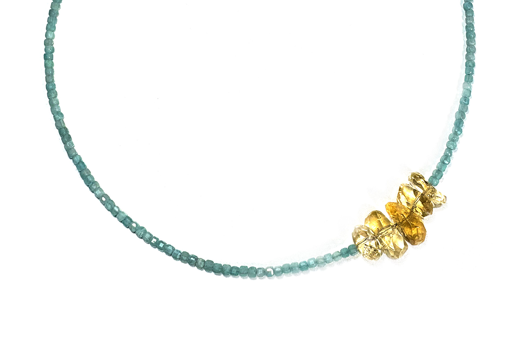 MINI BEADED: AMAZONITE & CITRINE NUGGETS NECKLACE \u2014 Rachel Nathan | Rachel Nathan