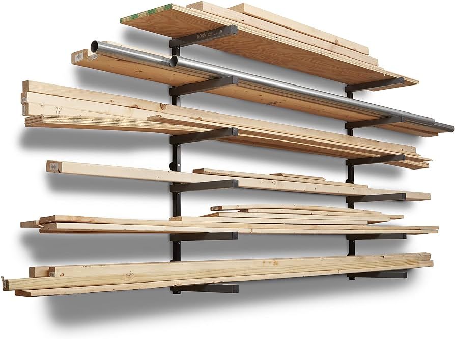 Bora Portamate Wood Organizer and Lumber Storage Metal Rack with 6-Level Wall Mount – Indoor an... | Amazon (US)