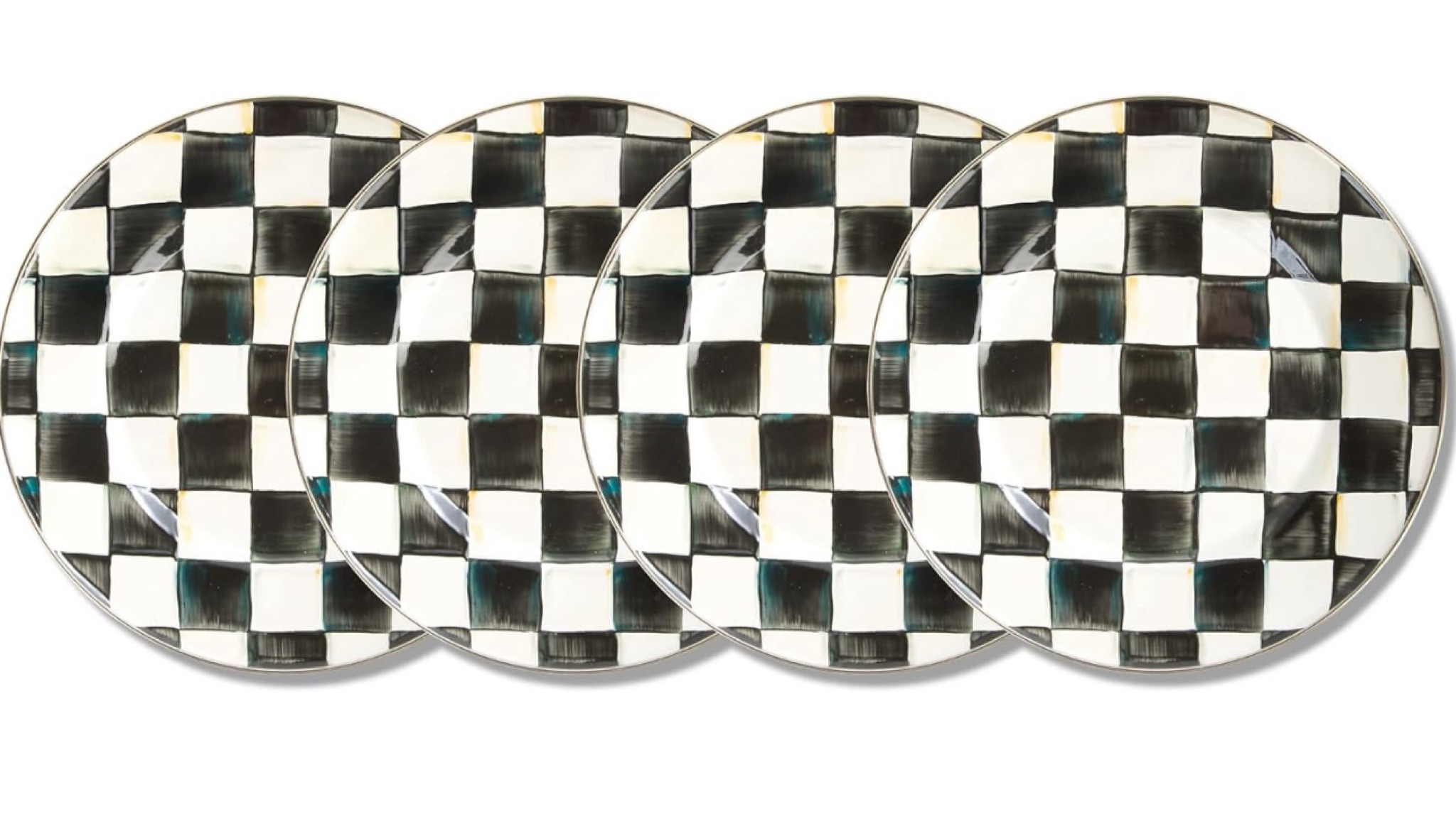 MACKENZIE-CHILDS Courtly Check Enamel Dinner Plate Set, 10-Inch Round Serving Plate, Set of 4

#LTKhome #LTKstyletip