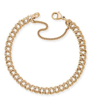Light Double Curb Charm Bracelet | Dillards