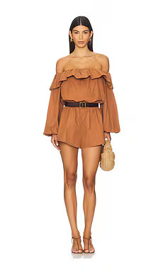 Ronny Kobo Beatriz Romper in Bourbon from Revolve.com | Revolve Clothing (Global)