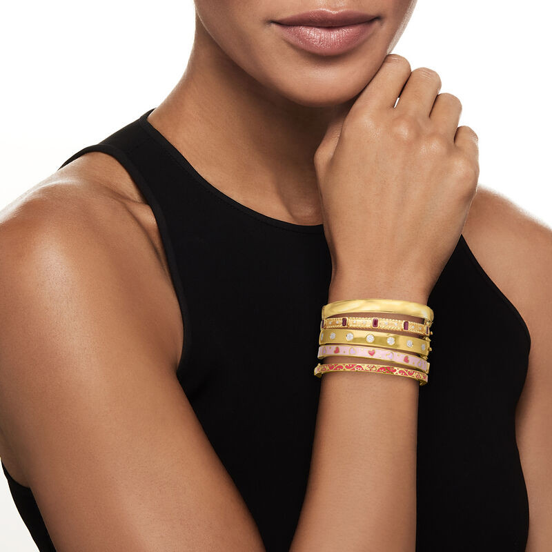 "Champs-Elysees Stack" of Five Bangle Bracelets in 18kt Gold Over Sterling | Ross-Simons