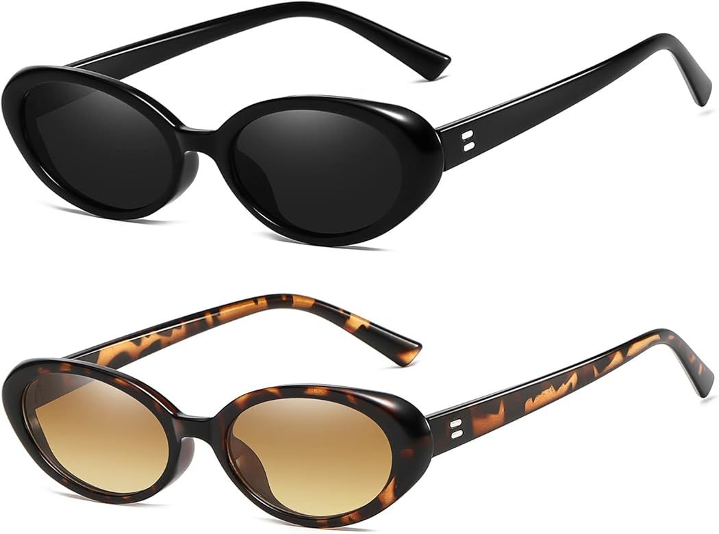 Verfimaci Retro Oval Sunglasses for Women Driving Fashion Cat Eye Glasses | Amazon (US)