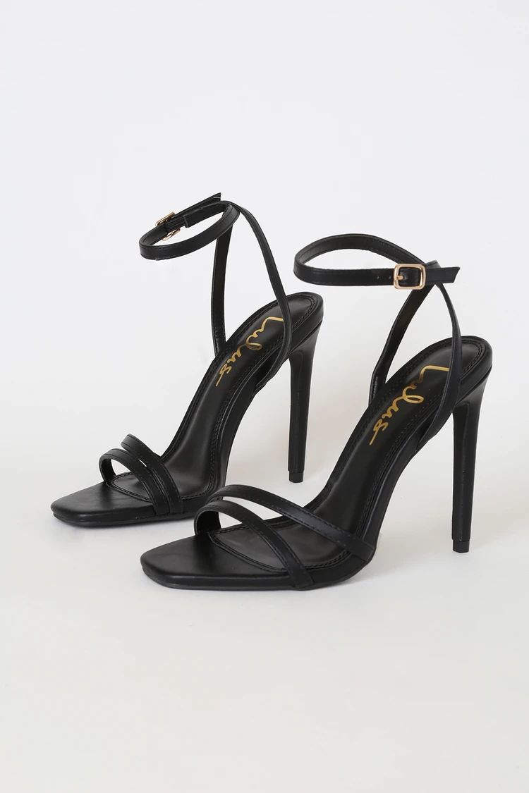 Lianya Black Ankle Strap Heels | Lulus