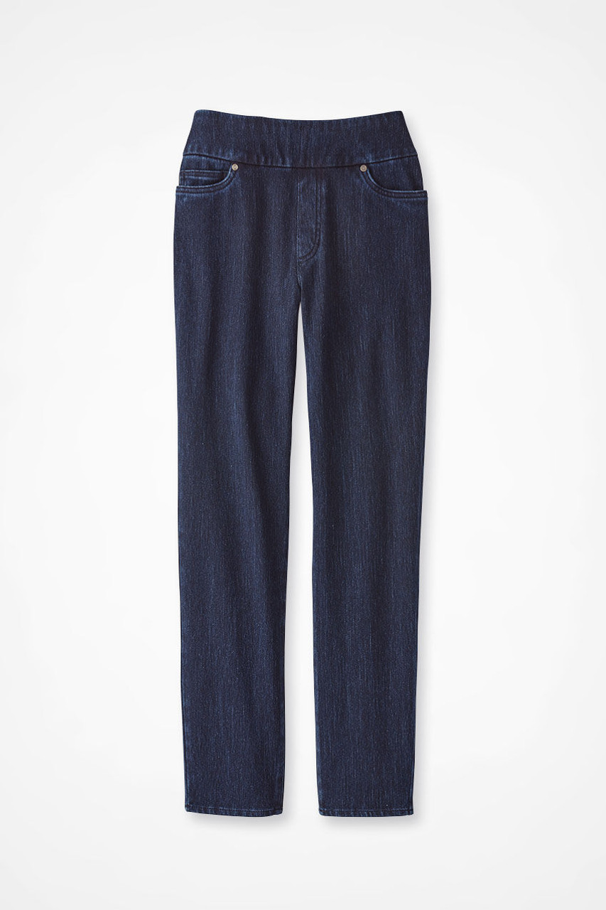 Knit Denim Mid Rise Slim-Leg Ankle Jeans | Coldwater Creek