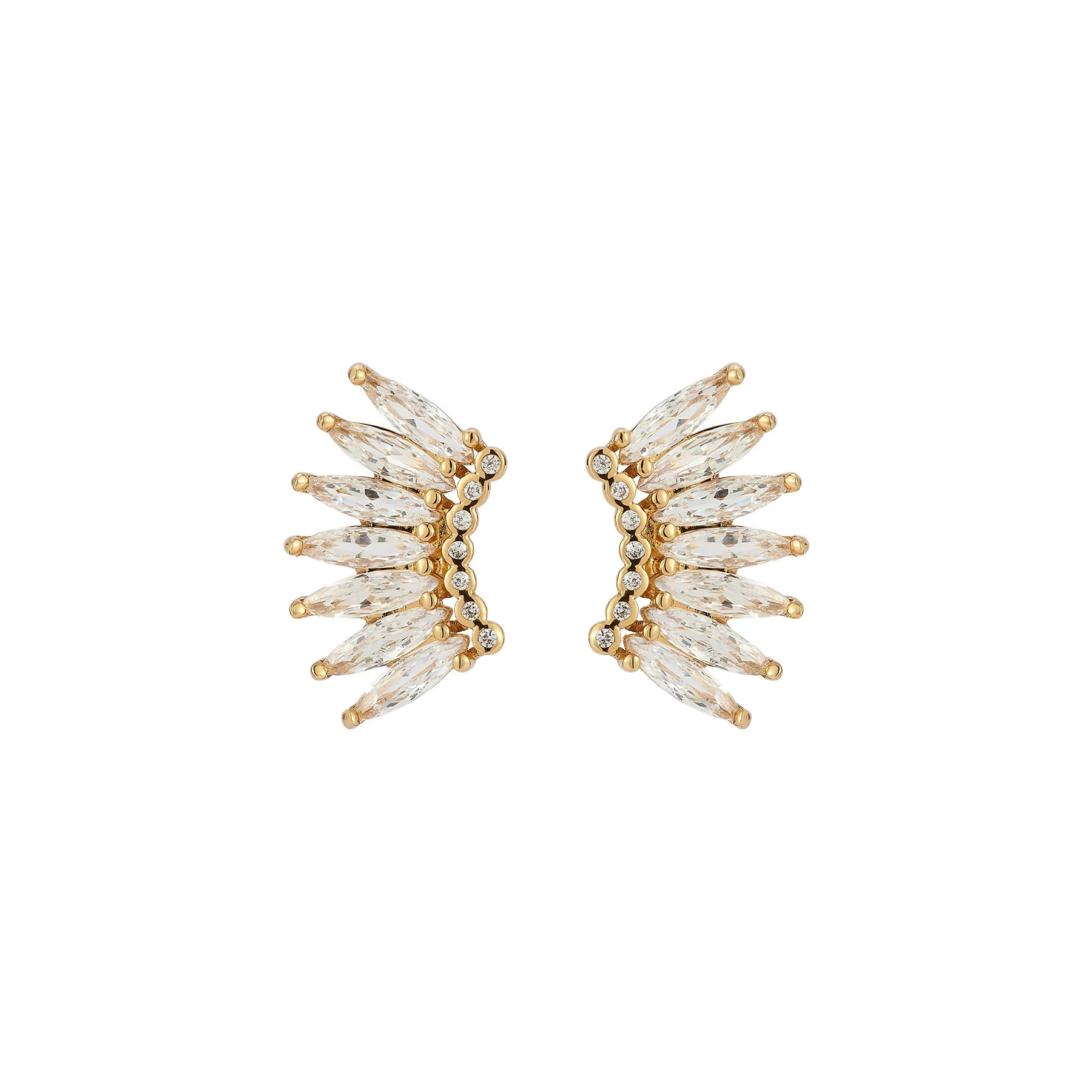 Petite Crystal Madeline Earrings Gold | Mignonne Gavigan