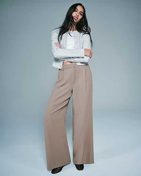 High Waisted Relaxed Trouser | Express