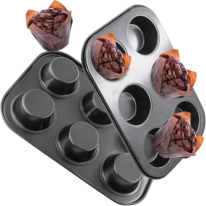 2 Packs Round Muffin Baking Pan, Premium Steel Muffin Pan for Baking, Cupcake Tin Cheesecake Pans... | Amazon (US)