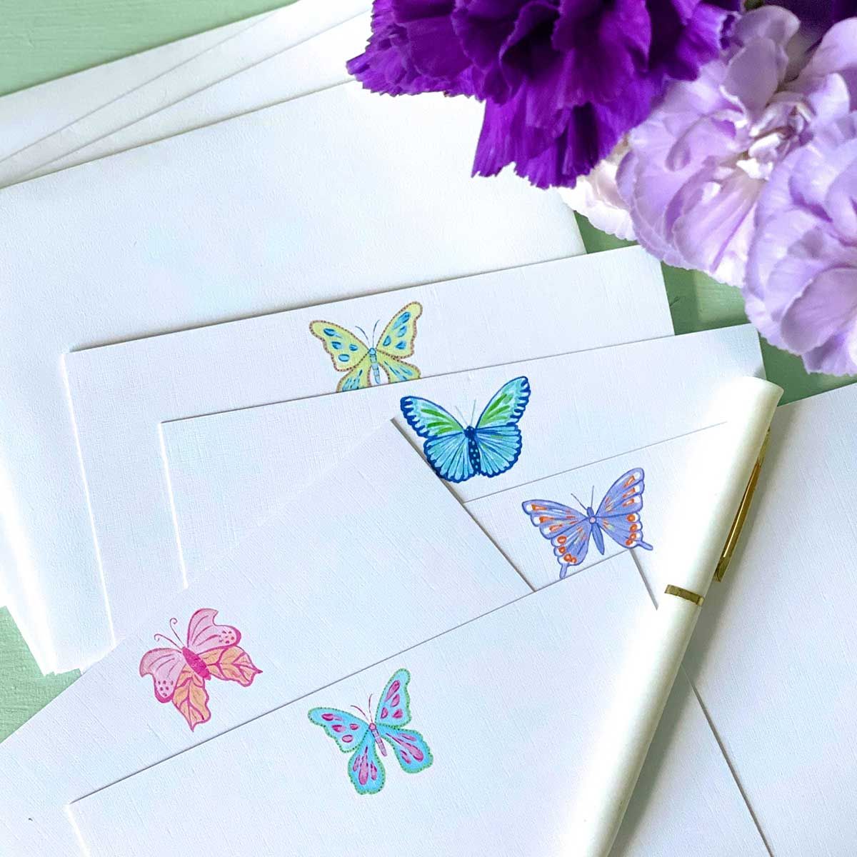 Colorful Butterfly Notecard Set | Lemondaisy Design | Lemondaisy Design