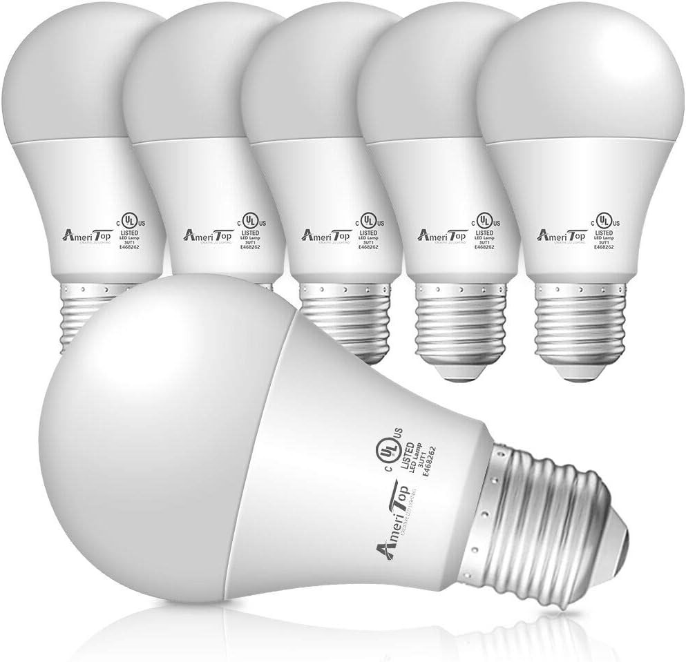 AmeriTop A19 LED Light Bulbs- 6 Pack, Efficient 9W(60W Equivalent) 830 Lumens General Lighting Bu... | Amazon (CA)