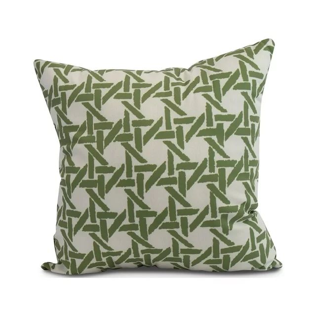Simply Daisy, 16" x 16" Rattan Geometric , Geometric Print Outdoor Pillow, Green | Walmart (US)