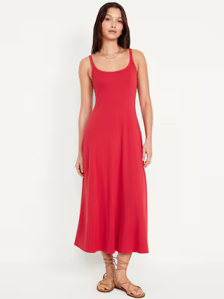Fit & Flare Rib-Knit Maxi Dress | Old Navy (US)