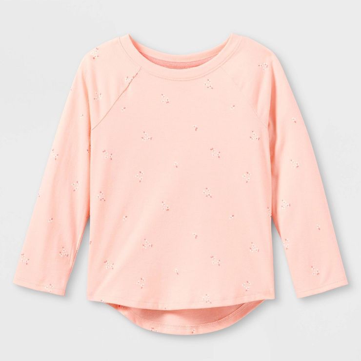Toddler Girls' Floral Long Sleeve T-Shirt - Cat & Jack™ Pink | Target