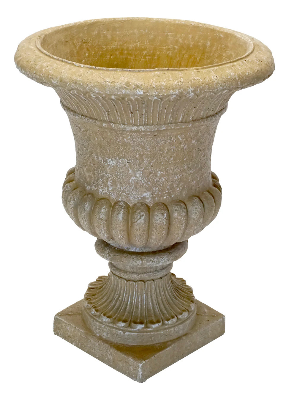 Lowe's Urn 21.0-in W x 21.0-in L x 28-in H Desert Sand Concrete Outdoor Planter Large in Brown | 07-322213DS | Lowe's