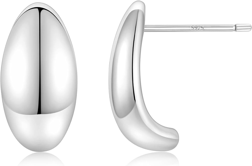 Monkton Huggie Earrings Hoop Chic Dome Lightweight Stud Polished Earrings Minimalist Women's Jewe... | Amazon (US)