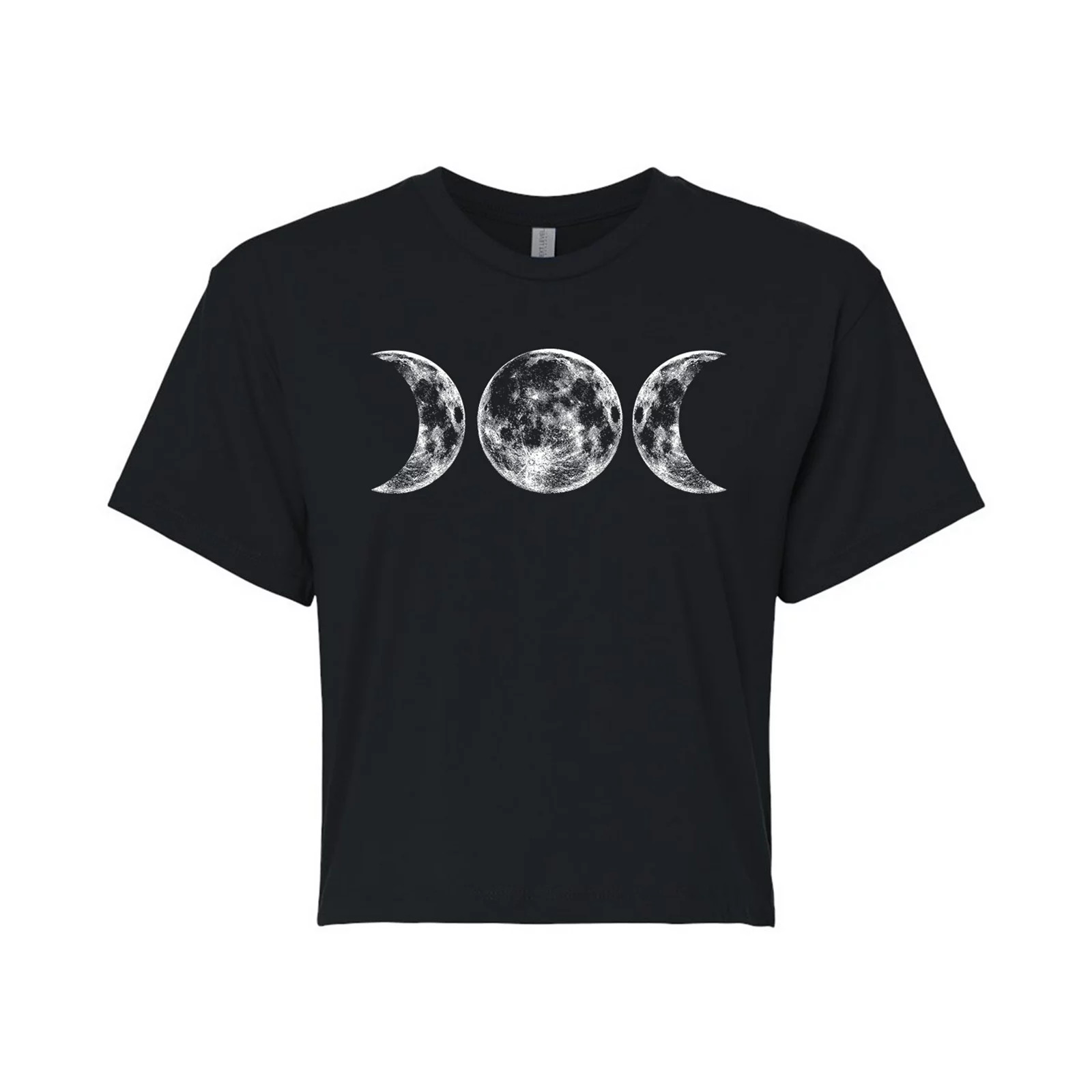 Juniors' Moon Phases Cropped Graphic Tee, Girl's, Size: Medium, Black | Kohl's